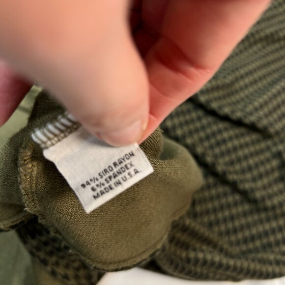 bryn Walker Dimitri Nocola Houndstooth Tunic Top Olive Green Black Large - Picture 12 of 12